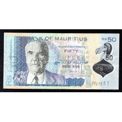ILE MAURICE - PICK 65 - 50 RUPEES  - 2013 - POLYMERE
