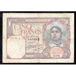 ALGERIE - PICK 77 a - 5 FRANCS - 24/05/1929