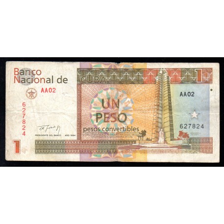 CUBA - PICK FX 37 - 1 PESO CONVERTIBLE - 1994