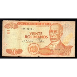BOLIVIE - PICK 224 - 20 BOLIVIANOS - L.1986 (2001)
