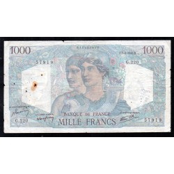 FRANCE - PICK 130 - 1000 FRANCS MINERVE ET HERCULE - 07/03/1946