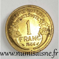 FRANCE - KM 885 - 1 FRANC 1936 - TYPE MORLON - BRONZE ALU