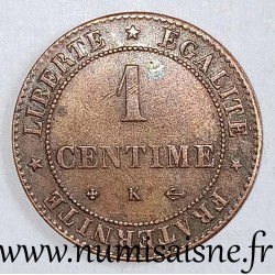 FRANKREICH - KM 826 - 1 CENTIME 1875 K - Bordeaux - TYP CÉRÈS