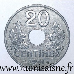 FRANCE - KM 900 - 20 CENTIMES 1941 - TYPE 20