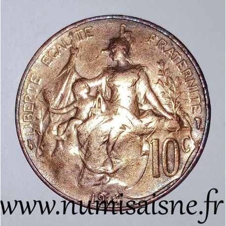 FRANCE - KM 843 - 10 CENTIMES 1914 - TYPE DUPUIS