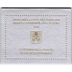 VATICAN - 2 EURO 2020 - POPE JOHN PAUL II - 100 YEARS