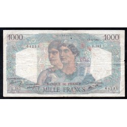 FRANCE - PICK 130 - 1000 FRANCS MINERVE ET HERCULE - 06/12/1945 - U.165