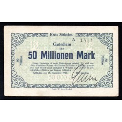 ALLEMAGNE - STADTSCHLEIDEN (53937) - 50 000 000 MARK - 25/09/1923 - TRES TRES BEAU