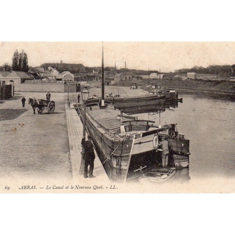 County 62000 - ARRAS - THE CANAL AND THE NEW WHARF - BARGE