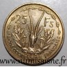 FRENCH WEST AFRICA - KM 7 - 25 FRANC 1956 - GAZELLE