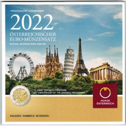 AUSTRIA - BRILLIANT UNCIRCULATED EURO COIN SET 2022 - 8 COINS