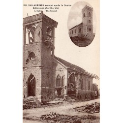 County 62430 - SALLAUMINES - THE CHURCH BEFORE AND AFTER THE WAR
