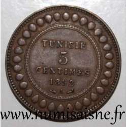 TUNISIA - KM 221 - 5 CENTIMES 1892 A