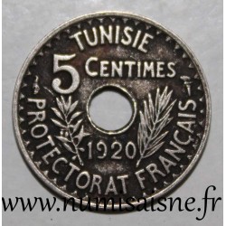 TUNISIE - KM 245 - 5 CENTIMES 1920 - Muhammad al-Nasir - Protectorat français - Frappe médaille