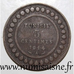 TUNISIA - KM 235 - 5 CENTIMES 1914 A - AH 1332 - MUHAMMAD AL-NASIR