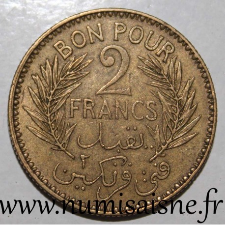 TUNESIEN - KM 248 - 2 FRANCS 1941 - AH1360 TUNESIEN - KM 248 - 2 FRANCS 1941 - AH1360