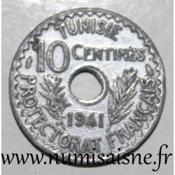 TUNISIA - KM 267 - 10 CENTIMES 1941 - AH 1361 - Ahmad Pasha - French Protectorate