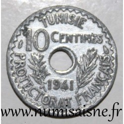 TUNISIE - KM 267 - 10 CENTIMES 1941 - AH 1361 - Ahmad Pasha - Protectorat français