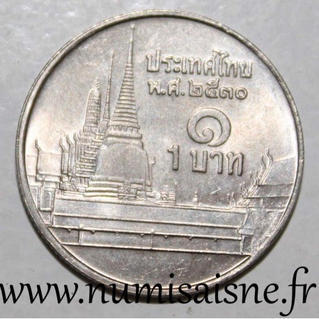 THAILAND - Y 183 - 1 BAHT 1987 - BE 2530 - Wat Phra Kaeo Temple