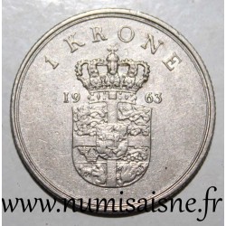 DANEMARK - KM 851 - 1 KRONE 1963