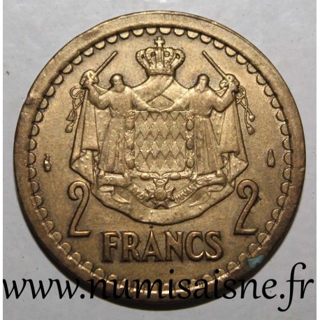 MONACO - KM 121a - 2 FRANCS 1945 - UNDATED - LOUIS II