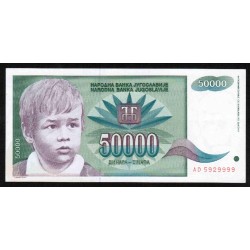 YUGOSLAVIA - PICK 117 - 50.000 DINARA - 1992