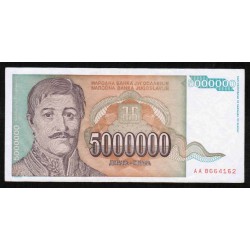 YUGOSLAVIA - PICK 132 - 5 000 000 DINARA - 1993 - SIGN 18