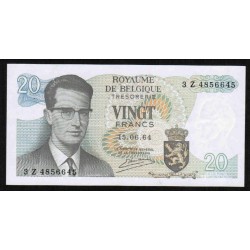 BELGIQUE - PICK 138 - 20 FRANCS - 15/06/1964