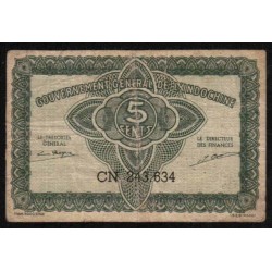 INDOCHINE - PICK 88 b - 5 CENTS - NON DATE (1942)