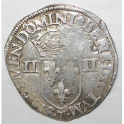 Dup 1133 - HENRI III - UN QUART D'ECU - 1581 T - NANTES - TTB