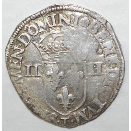 Dup 1133 - HENRI III - UN QUART D'ECU - 1581 T - NANTES - TTB