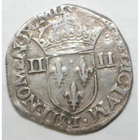 Dup 1133 - HENRI III - UN QUART D'ECU - 1581 T - NANTES - TTB