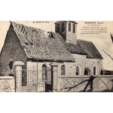 County 51120 - WORLD - THE CHURCH BOMBED BY THE FRENCH AND THEN BY THE GERMANS