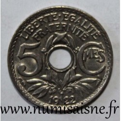 FRANCE - KM 875 - 5 CENTIMES 1922 - TYPE LINDAUER