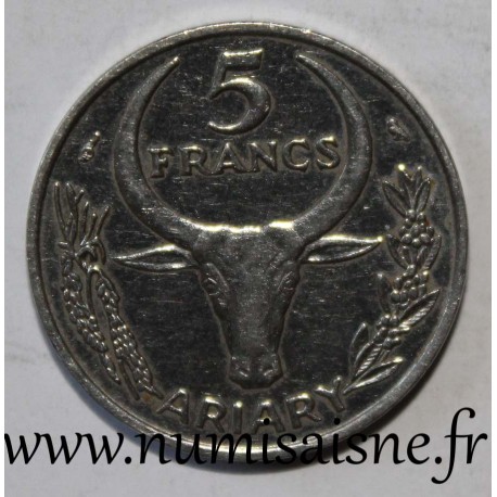 MADAGASKAR - KM 10 - 5 FRANCS 1966 - ZEBU