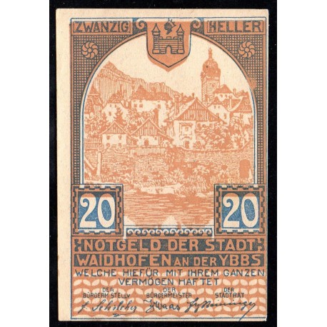 GERMANY - NOTGELD - WAIDHOFEN AN DER YBBS - 50 HELLER - 31/12/1920