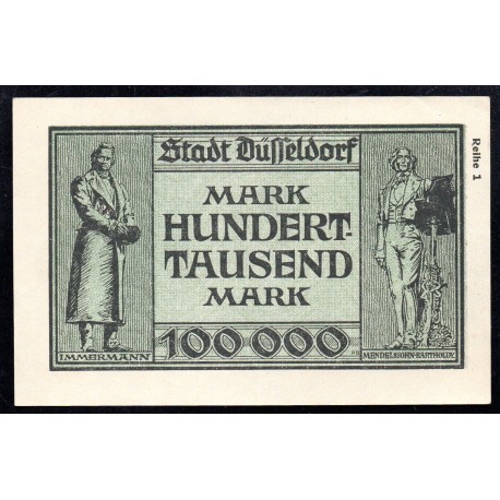 GERMANY - NOTGELD - DÜSSELDORF Stadt - 100.00 MARK - 15/08/1923 - SÉRIE 1