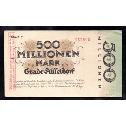 ALLEMAGNE - NOTGELD - DÜSSELDORF Stadt - 500 MILLIONEN MARK - 20/09/1923 - 01/04/1924 - SERIE II