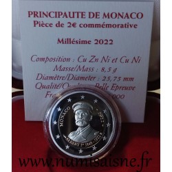MONACO - 2 EURO 2022 - 100 years of the death of Prince Albert I