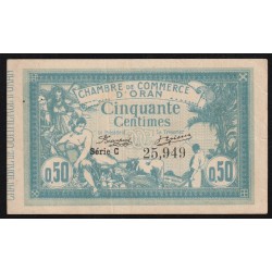 ALGERIE - CHAMBRE DE COMMERCE - D'ORAN - 50 CENTIMES - 12/05/1915