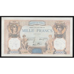 FAY 38/50 - 1000 FRANCS CERES ET MERCURE - 18/07/1940 - PICK 90