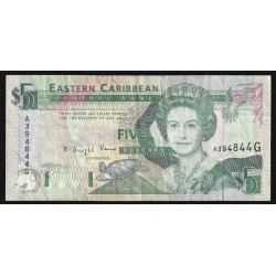 EASTERN CARIBBEAN - PICK 26 g -5 DOLLARS - UNDATED (1993)