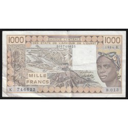 WEST AFRICAN STATES - SENEGAL - PICK 707 K.g  - 1.000 FRANCS 1986 - SIGN 20 - B C E A O