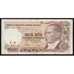 TURKEY - PICK 198 - 5 000 LIRA - L.1970 (1990)