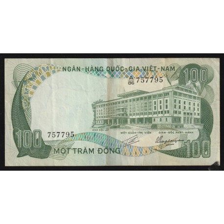 South Vietnam - PICK 31 a - 100 DÔNG - UNDATED (1972) - OX