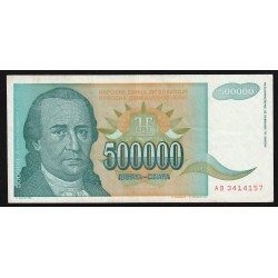 YOUGOSLAVIE - PICK 131 - 500.000 DINARA - 1993