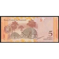 VENEZUELA - PICK 89 b - 5 BOLIVARES - 24/05/2007 - ARMADILLOS GEANTS