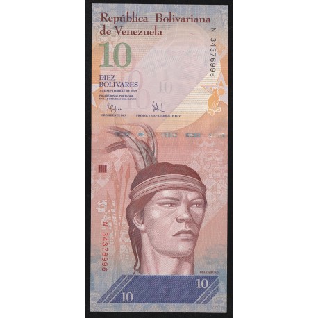 VENEZUELA - PICK 90 b - 10 BOLIVARES - 03/09/2009 - HARPY EAGLE