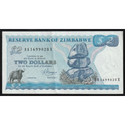 ZIMBABWE - PICK 1 b - 2 DOLLARS - 1983