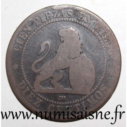 SPAIN - KM 663 - 10 CENTIMOS 1870 - OM